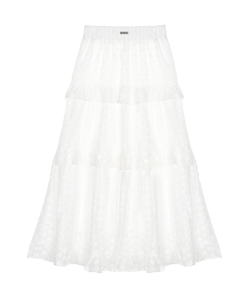 DOT FRILL LONG SKIRT #徐睿知同款! IVORY