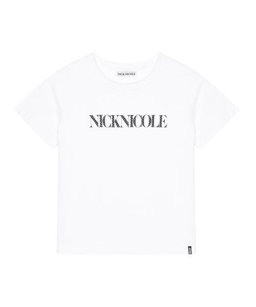 NICOLE DOT LETTERING SLIM TOP #徐睿知同款! WHITE