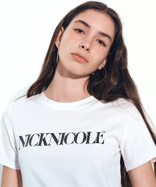 NICOLE DOT LETTERING SLIM TOP #徐睿知同款! WHITE