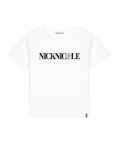 NICOLE ROSE LETTERING SLIM TOP #徐睿知同款! - 2 COLORS BLACK