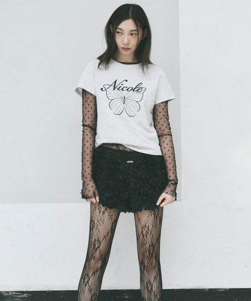 FLOWER MICRO SHORT PANTS #徐睿知同款! SILVER