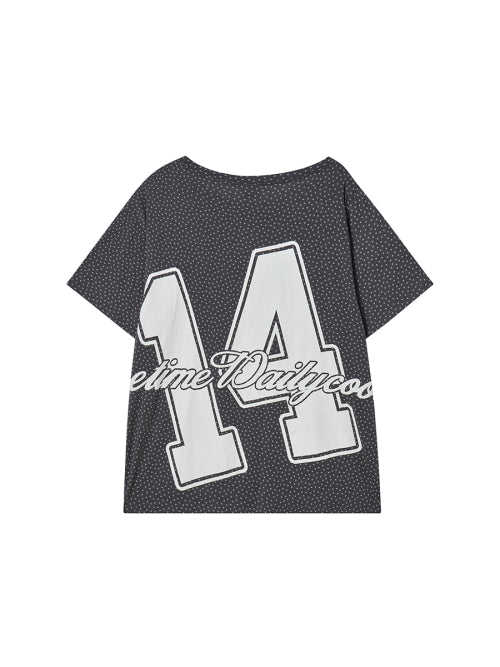 STAR OFF SHOULDER TEE CHARCOAL - 2 COLORS