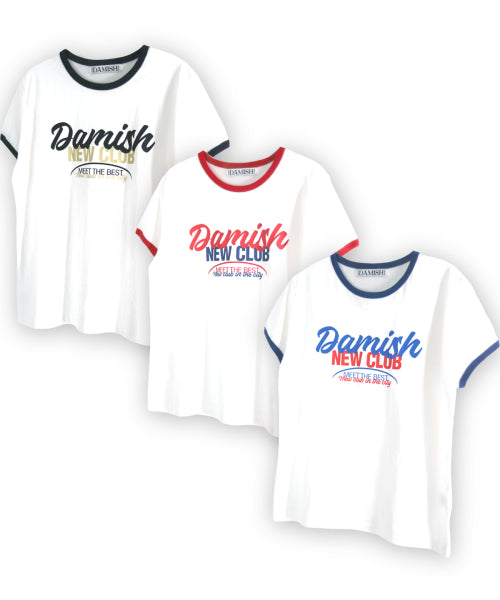 RINGER T-SHIRT - 3 COLORS CHARCOAL