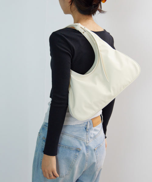 NYLON TWO HANDLE BAGUATTE BAG BROWN - 2 COLORS CREAM