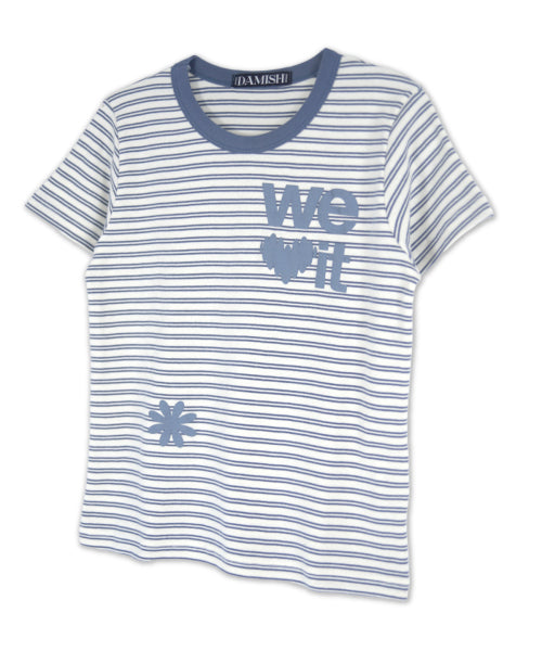 LOVE STRIPE T-SHIRT - 3 COLORS BLUE