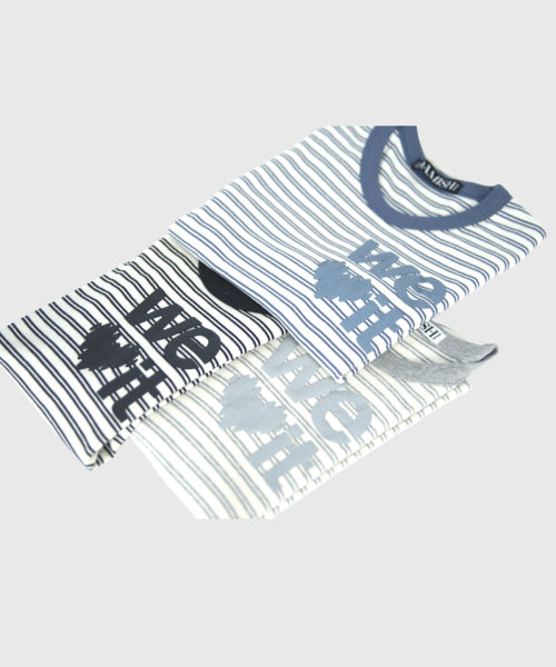 LOVE STRIPE T-SHIRT - 3 COLORS BLUE