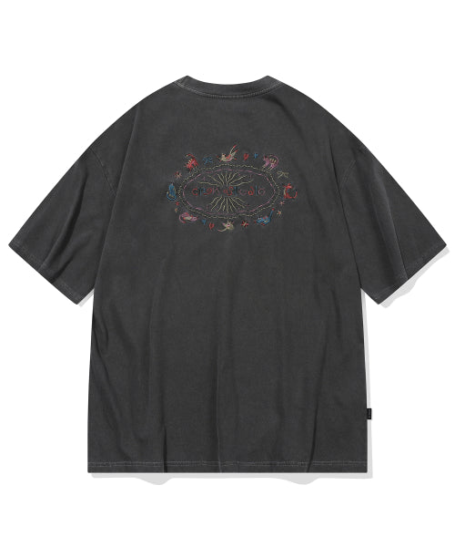 CAT STITCH PIGMENT SHORT SLEEVE TEE - 4 COLORS BLACK