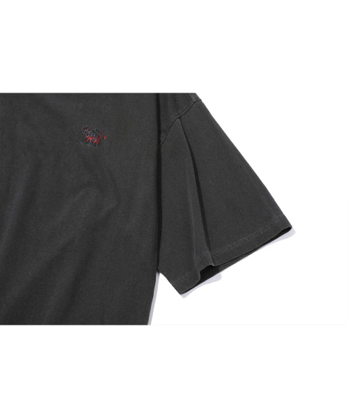 CAT STITCH PIGMENT SHORT SLEEVE TEE - 4 COLORS BLACK