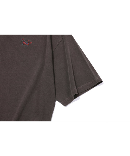 CAT STITCH PIGMENT SHORT SLEEVE TEE - 4 COLORS BROWN