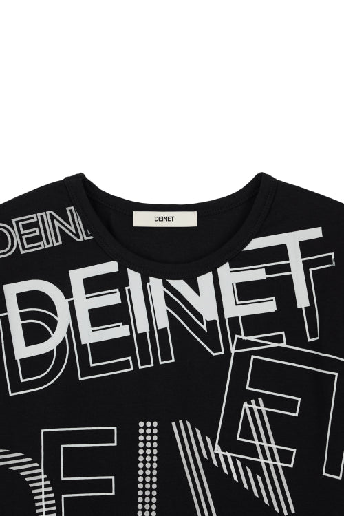 DEINET MIXED LOGO T SHIRTS - 3 COLORS BLACK