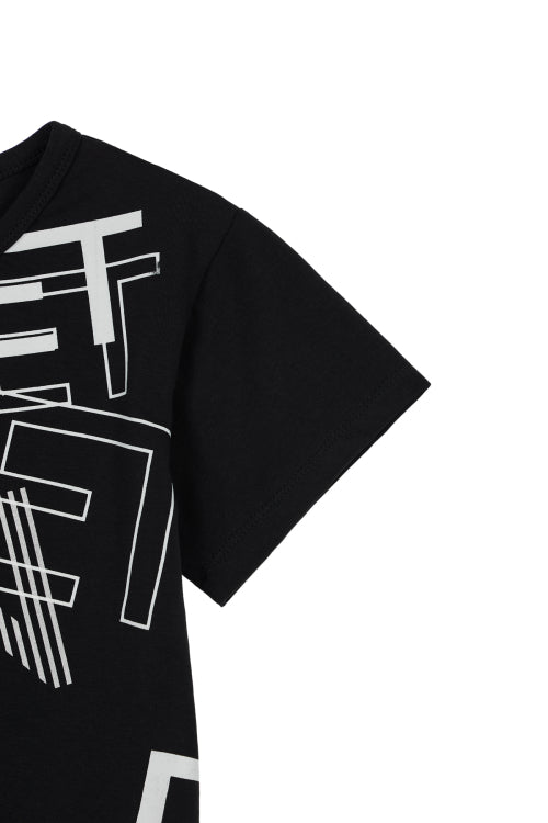 DEINET MIXED LOGO T SHIRTS - 3 COLORS BLACK