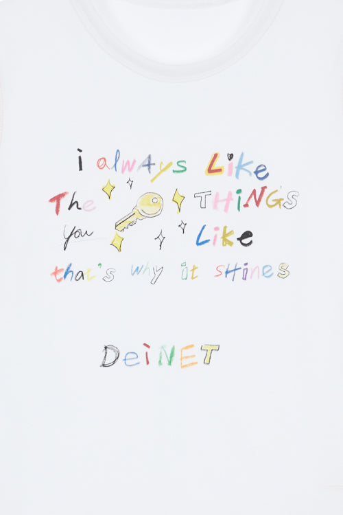 DEINET CRAYON LETTER T SHIRTS - 3 COLORS WHITE