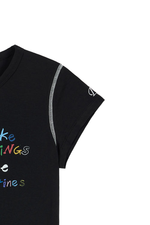 DEINET CRAYON LETTER T SHIRTS - 3 COLORS BLACK