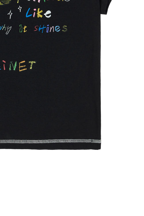 DEINET CRAYON LETTER T SHIRTS - 3 COLORS BLACK