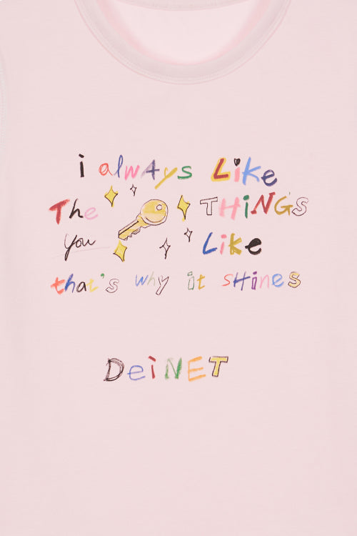 DEINET CRAYON LETTER T SHIRTS - 3 COLORS PINK