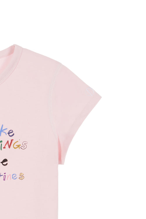 DEINET CRAYON LETTER T SHIRTS - 3 COLORS PINK