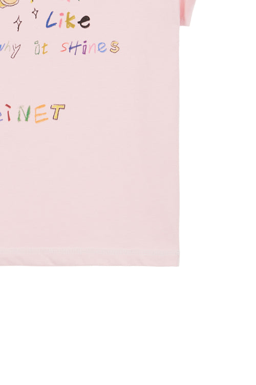 DEINET CRAYON LETTER T SHIRTS - 3 COLORS PINK
