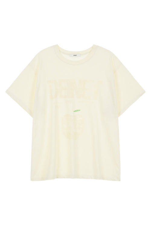 DEINET APPLE LOGO T SHIRTS - 3 COLORS CREAM