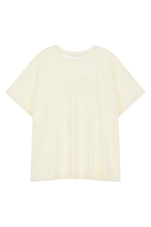 DEINET APPLE LOGO T SHIRTS - 3 COLORS CREAM