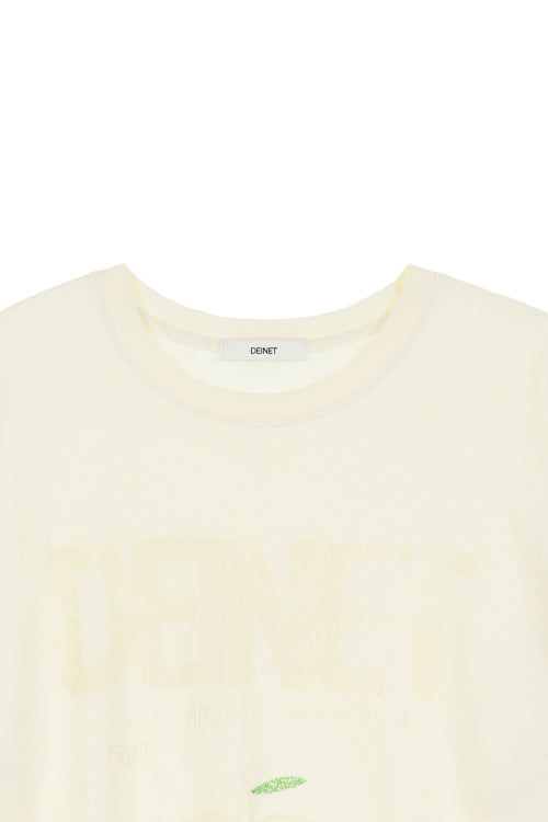 DEINET APPLE LOGO T SHIRTS - 3 COLORS CREAM