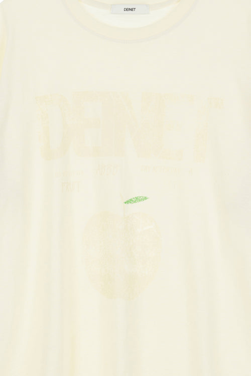 DEINET APPLE LOGO T SHIRTS - 3 COLORS CREAM