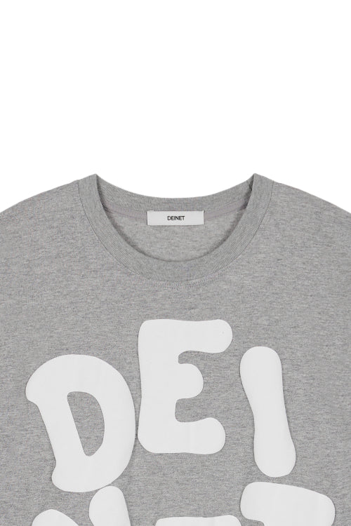 DEINET BOLD LOGO T SHIRTS - 3 COLORS MELANGE GREY