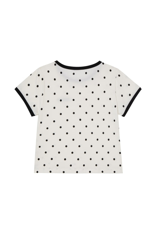 DEINET DOT RINGER T SHIRTS - 4 COLORS WHITE