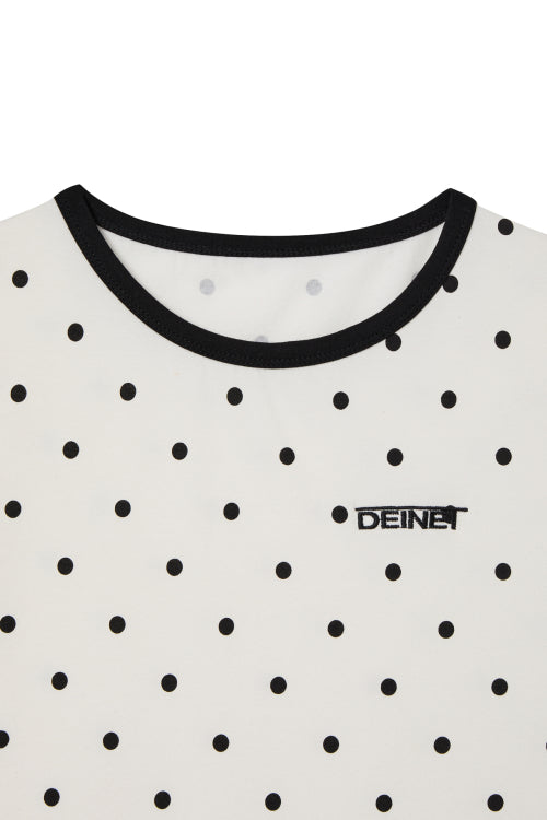 DEINET DOT RINGER T SHIRTS - 4 COLORS WHITE