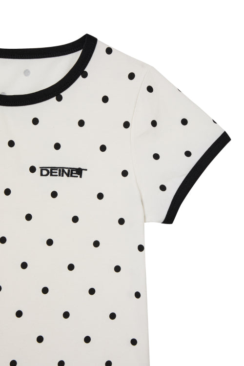 DEINET DOT RINGER T SHIRTS - 4 COLORS WHITE