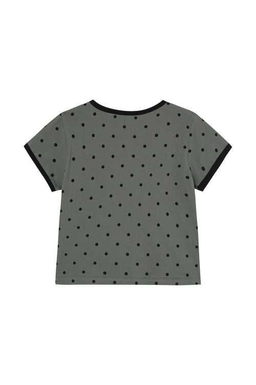 DEINET DOT RINGER T SHIRTS - 4 COLORS CHARCOAL