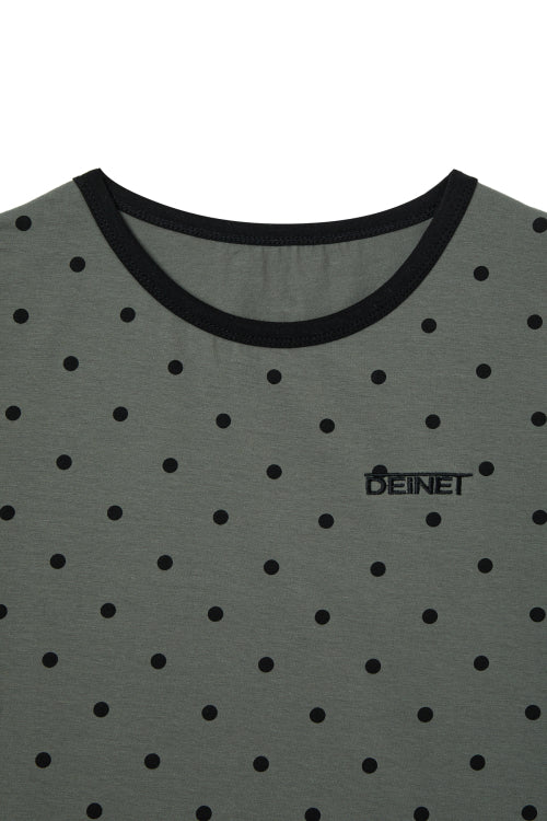 DEINET DOT RINGER T SHIRTS - 4 COLORS CHARCOAL