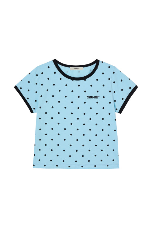 DEINET DOT RINGER T SHIRTS - 4 COLORS SKY BLUE