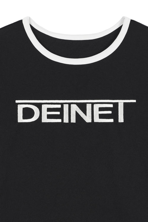 DEINET LINE LOGO RINGER T SHIRTS - 3 COLORS BLACK