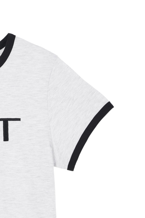 DEINET LINE LOGO RINGER T SHIRTS - 3 COLORS MELANGE GREY