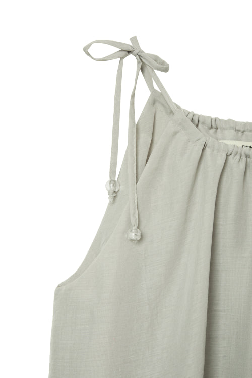 DEINET FLARE HALTER TOP BEIGE