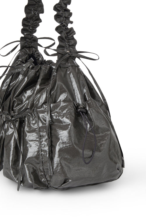 DEINET COATING SHIRRING BAG - 4 COLORS CHARCOAL