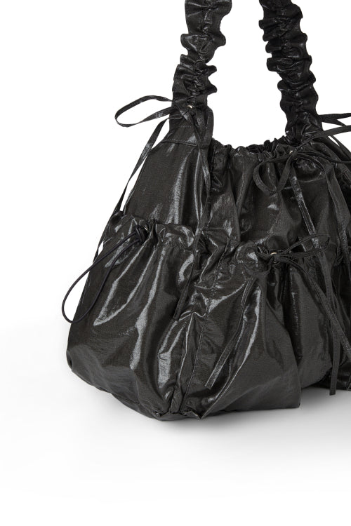 DEINET COATING SHIRRING BAG - 4 COLORS BLACK