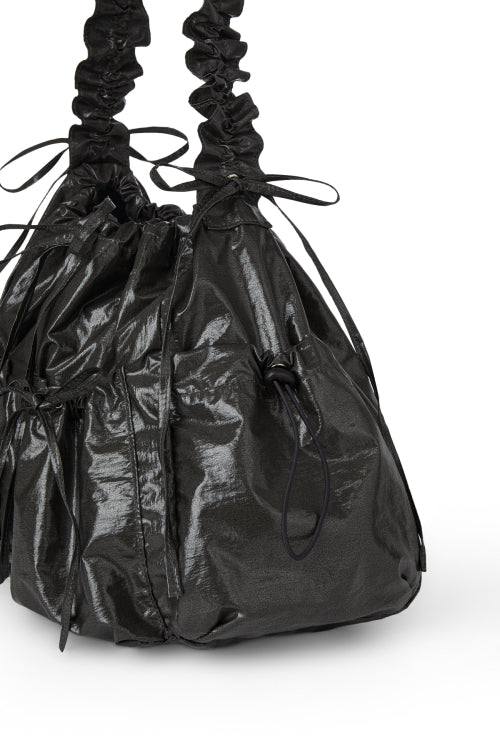 DEINET COATING SHIRRING BAG - 4 COLORS BLACK