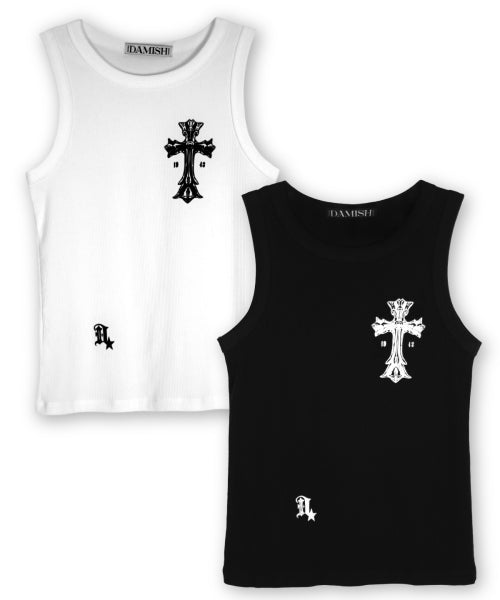 GOTHIC CROSS TOP - 3 COLORS BLACK