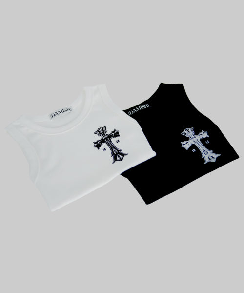 GOTHIC CROSS TOP - 3 COLORS BLACK