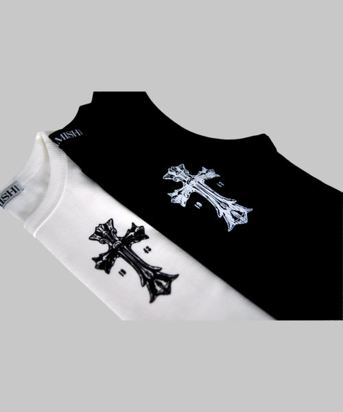 GOTHIC CROSS TOP - 3 COLORS BLACK