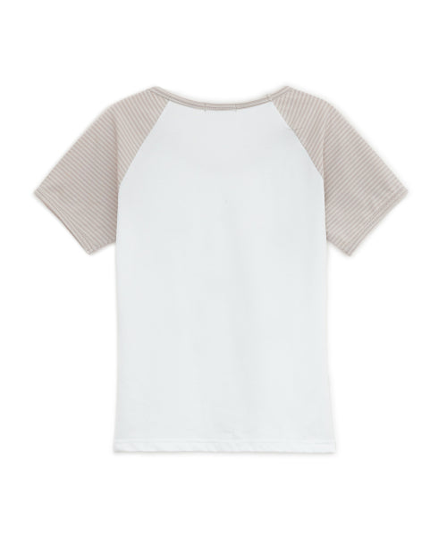 RINGER TEE BEIGE