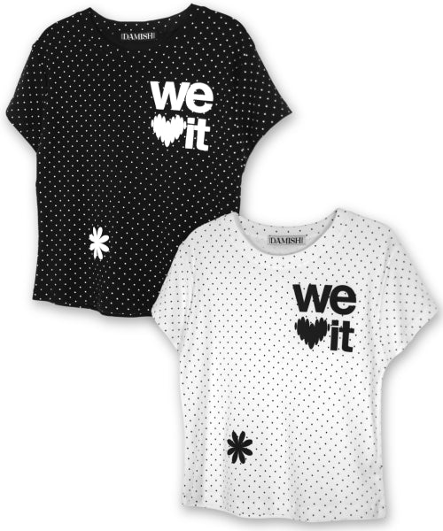 LOVE GRAPHIC DOT T-SHIRT - 2 COLORS IVORY