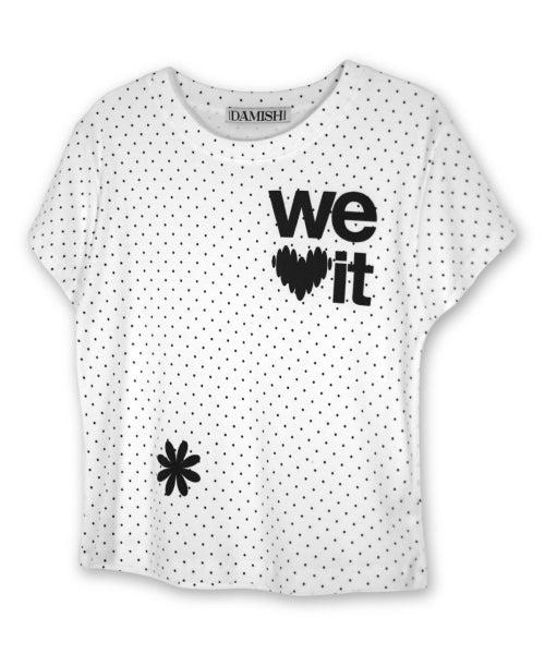 LOVE GRAPHIC DOT T-SHIRT - 2 COLORS IVORY