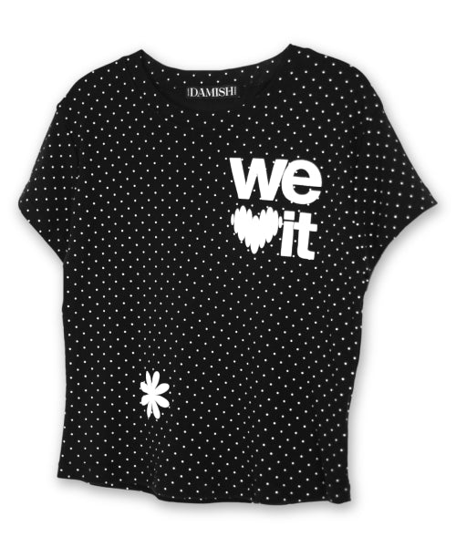 LOVE GRAPHIC DOT T-SHIRT - 2 COLORS BLACK