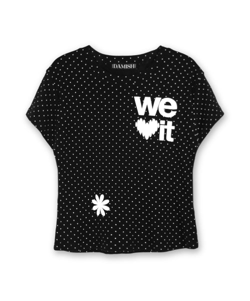 LOVE GRAPHIC DOT T-SHIRT - 2 COLORS BLACK
