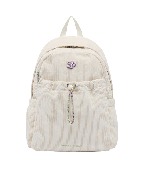LILY PATCH CORDUROY BACKPACK #GISELLE同款! - 2 COLORS IVORY