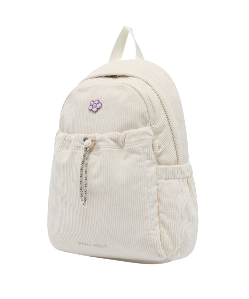 LILY PATCH CORDUROY BACKPACK #GISELLE同款! - 2 COLORS IVORY