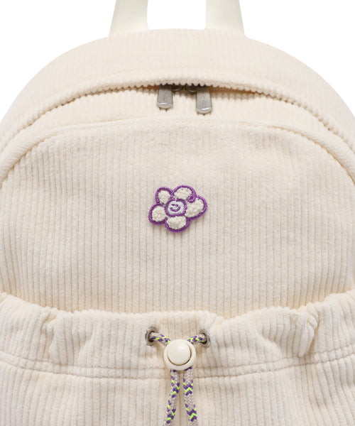 LILY PATCH CORDUROY BACKPACK #GISELLE同款! - 2 COLORS IVORY