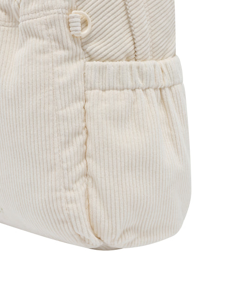 LILY PATCH CORDUROY BACKPACK #GISELLE同款! - 2 COLORS IVORY